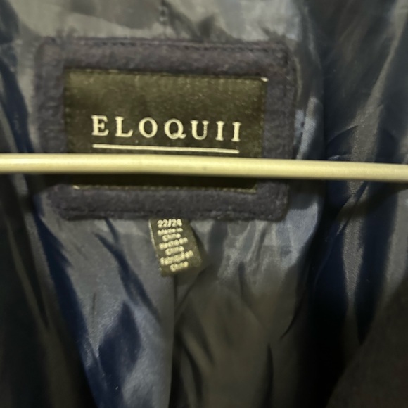 Eloquii Navy Blue Pea Coat - Picture 5 of 9